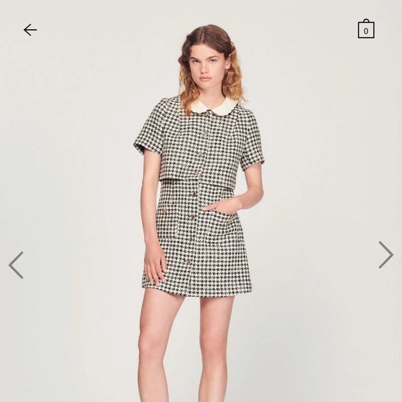 Sandro Tweed trompe l'œil dress Size 36 - Picture 2 of 6